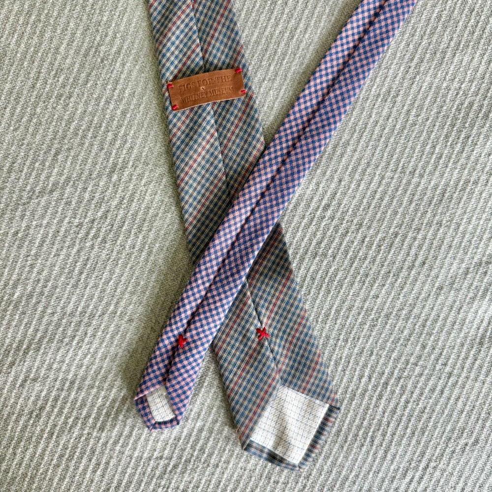 Figs for the Whitney Museum Men’s Plaid Necktie Leather Label Unique